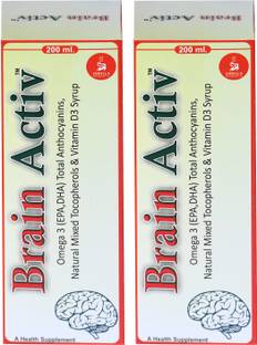 Brain Activ Omega 3 EPA & DHA Vitamin D3 Syrup I 200ml Pack of 2