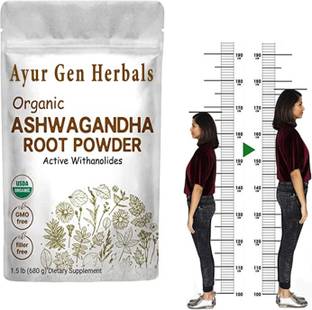 Ayurgen Herbals ASHWAGANDHA POWDER Boosts Energy | Supports Immunity | Good for Height Growth