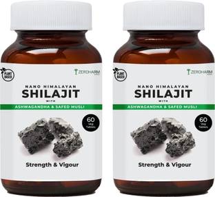 ZEROHARM Nano Himalayan Shilajit With Ashwagandha,Safed Musli & Gokshura|Testo Enhancer