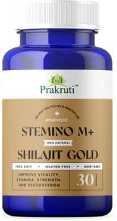 Prakruti Pure Herbs Stemino M+ Ayurvedic Shilajit, Ashwagandha, Safed Musli for Stamina Performance