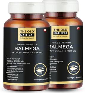 The Old Natural Salmega Triple Strength Salmon Omega-3 Fish oil Tablets (Pack of 2)
