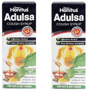 Dabur Honitus Adulsa Cough Syrup with Mulethi, Tulsi, kantakari & Haldi 200 ml