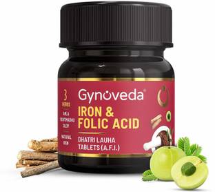 Gynoveda Women 14+ Iron Folic Acid, Ayurvedic Blood Builder for Hemoglobin lost in Period
