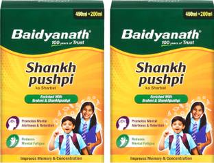 Baidyanath Shankhpushpi Sharbat 450 ml- Pack of 2| Helps in Mental Weakness, Forgetfulness