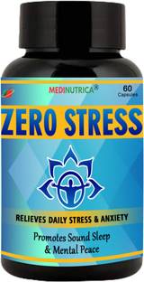 Medinutrica Zero Stress Reduces Anxiety, Stress, Tension, Antidepressant and Sound Sleep 100% Pure Herbal Extract - 60 Capsule Pack of 2