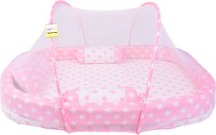 Baby Fly New Born Baby Bedding Set Mattress with Net and Pillow Ralling Mosquito Bed Standard Crib