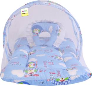 Kwitchy New Born Baby Mosquito Net Bed with Cushioned Pillow