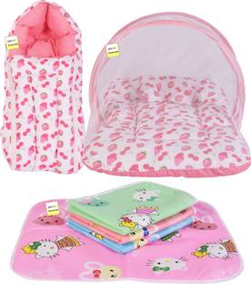 Kwitchy New Born Baby Mosquito Net Bed ,Sleeping Bag And Bed Protector Standard Crib