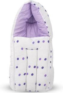 Kiddilan 3 in 1 Baby Carry Cum Sleeping Bag for Boys & Girls 0-3 Months (Dot_Purple) Multipurpose Bed Bunk bed