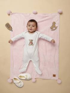 nuevoskiddos Dot Print Quilted Soft Cotton reversible blanket.Soft Baby Blanket SOLID Rectangle
