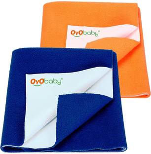 Oyo Baby Waterproof Baby Bed Protector Sheets(70cm X 50cm),Royal Blue+Peach Rectangle Rectangle