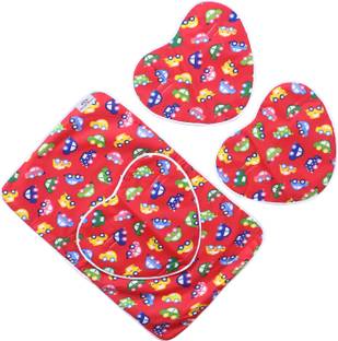 Heart Home SoftCotton Car Print Mattress Crib Sheet/Bed With 3 Petch for Baby 24"x36" (Red) Mattress Crib Sheets Car Print