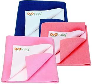 Oyo Baby Waterproof Bed Sheet Premium Pack of 3 Small Size (70cm X 50cm) Rectangle Rectangle