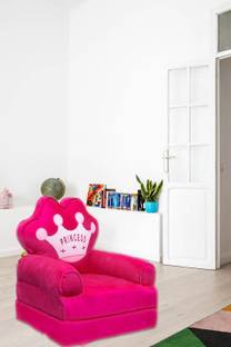 kitchDeco Kids Sofa Cum Bed Fold able Sofa Cum Bed 0 to 2 Years princess dark pink