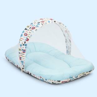 baybee Bedding Set for New Born Baby, Bed Mattress with Mosquito Net & Neck Pillow Mosquito Net Bed Crib Bedding