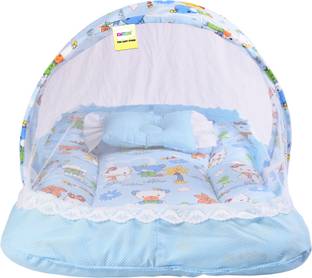 Kwitchy New Born Baby Mosquito Net Bed with Cushioned Pillow Cotton Infants Mosquito Net