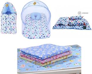 Fareto Combo of Baby Mattress with Net | Sleeping Bag | standard crib