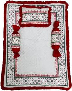 NAKHI Rajwadi Work Super soft, Premium quality Baby Mattress With 3 Multi shape pillow baby mattress Rajawadi work
