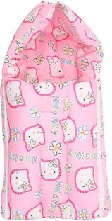 Fareto New Born Baby Super Soft Blue Sleeping Bag with Mattress(0-4 month) standard crib