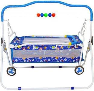 Smiley Bell Premium Best Quality Baby BED Cradle J2 With Mosquito Net| Best in Segment BABY BED SWING