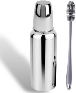 RB Point Eco-Friendly Stainless Steel Feeding Bottle & Cleaning Brush Combo - 240 ml