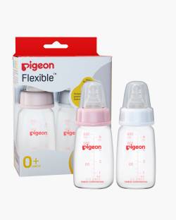 Pigeon PERISTALTIC NURSING BOTTLE TWIN PACK KPP-120ML(PINK & WHITE) NIPPLE S - 120 ml