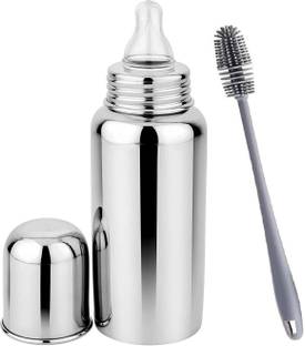 kids heaven Stainless Steel Baby Feeding Bottle (240 ML) and bottle cleaning brush-1 - 240 ml
