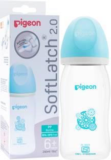 Pigeon WN2 PP BOTTLE 240ML L SIZE WHITE CAP (BLUE HOOD) - 240 ml