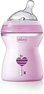 Chicco Natural Feeling Baby Milk Feeding Bottle Wide Neck for Easy Milk Flow 250ml - 250 ml