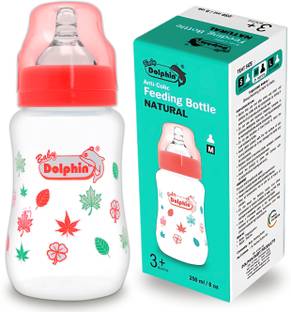 Baby Dolphin Anti-Colic Natural Wide Neck Baby Feeding Bottle | Pack of 1 | BPA Free | Leaf - 250 ml