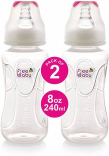 Beebaby Comfort Slim Neck Baby Feeding Bottle. 100% BPA Free. Green, 240 ML, Pack of 2 - 240 ml