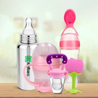 KIdbea Baby Milk Bottle, Teether, baby Shipper Fruit & Food Feeder - 250 ml
