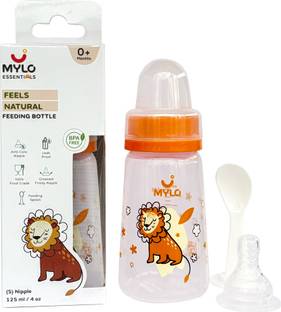MYLO Baby 2 in 1 Feeding Bottle for New Borns with Spoon | Anti Colic | Easy Flow - 125 ml
