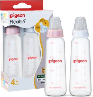 Pigeon PERISTALTIC NURSING BOTTLE TWIN PACK KPP-200ML(PINK & WHITE) NIPPLE M - 200 ml