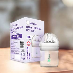 KIdbea Natural Milk Feeding Bottle, BPA-Free, Soft Nipple, Anti-Colic Design, - 150 ml