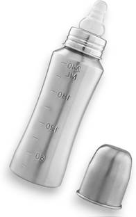 RB Point Baby Stainless Steel Bottle 240ml with Silicone Nipple BPA Free - 240 ml
