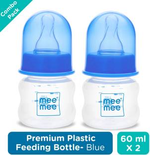 MeeMee Premium Baby Feeding Bottle (Pack of 2, 60 ml) (Blue) - 60 ml