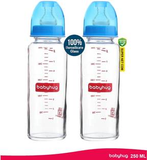 babyhug Glass Baby Feeding Bottle – BPA-Free, Leak-Proof & Safe - 250 ml
