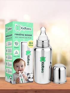 KIdbea Baby Feeding Bottle, BPA Free, Anti-Colic, Plastic-Free, Medium-Flow Nipple - 250 ml