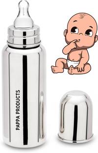 Pappa Baby Feeding Bottle 300ml Regular Design Steel Feeding Bottle - 300 ml