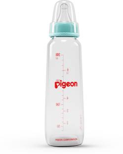 Pigeon GLASS FEEDING BOTTLE 200ML (PALE BLUE) WITH ADD NIPPLE M - 200 ml