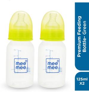 MeeMee Eazy Flo Premium baby Feeding Bottle (Green, 125 ml- Pack of 2) - 125 ml