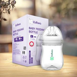 KIdbea Natural Milk Feeding Bottle, BPA-Free, Soft Nipple, Anti-Colic Design - 270 ml