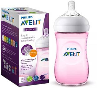 Philips Avent Natural 2. 0 Pink Feeding Bottle SCF034/10 - 260 ml
