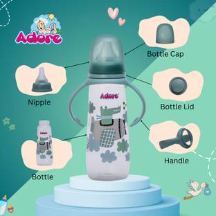 Adore England 2 in 1 Narrow Neck Anti-Colic Feeding Bottle - BIS approved - 250 ml