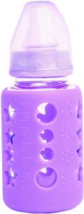The Little Lookers High Borosilicate Glass Feeding Bottle for Babies -Purple-120ml - 120 ml