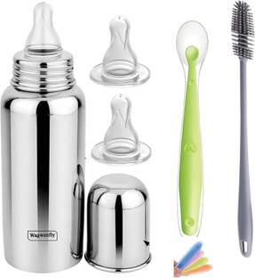 Wagwanfly Steel Baby Feeding Bottle BPA Free, Anti-Colic Baby Milk Bottle - 240 ml