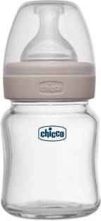 Chicco Well-Being Glass Feeding Bottle (120ml, Slow Flow) (Neutral) - 120 ml