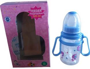 Moon Baby Feeding Bottle, Sipper with Handle, Anti-Colic Nipple & Hard Spout - 125 ml