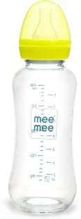 MeeMee Premium Glass Feeding Bottle - Green - 240 ml